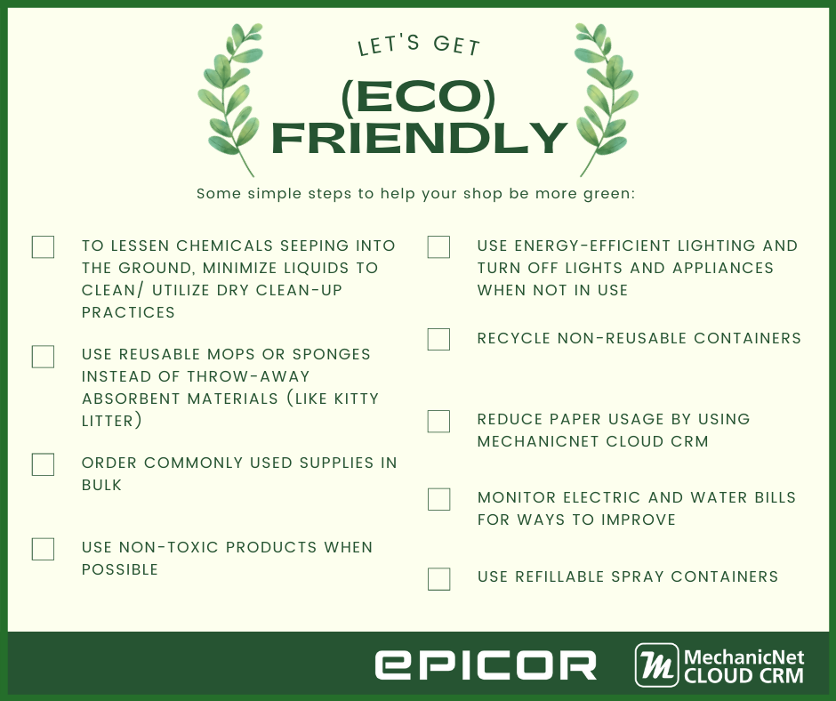 Eco friendly shop checklist